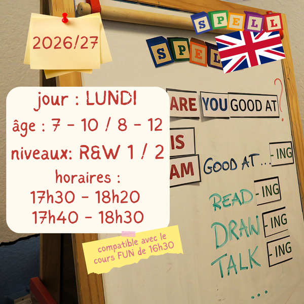 Monday - 50 Minute Reading and Writing Class - English - (2026-2027)