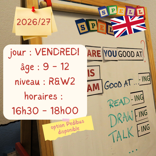 Friday - 90 Minute Reading and Writing Class - English - (2026-2027)