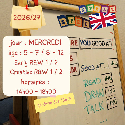 Wednesday - 4 Hour Creative Class - English- Reading and Writing  - PM (2026-2027)